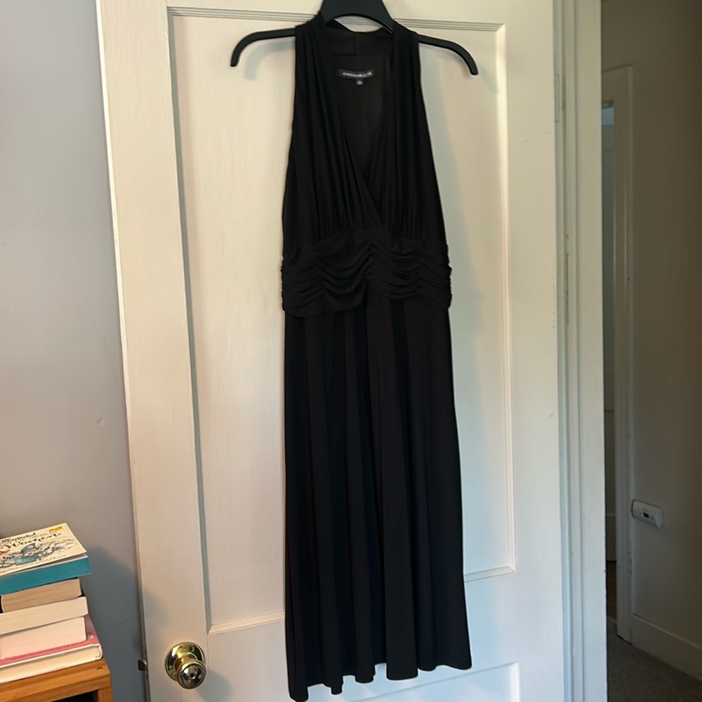 Midi dress with rouched top